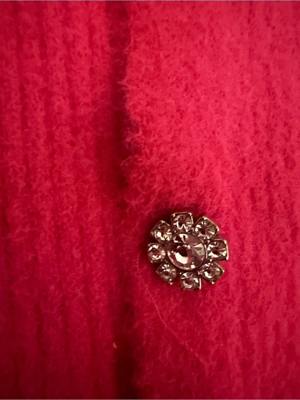 Zara Raspberry Ribbed V-Neck Cardigan with Decorative Buttons - Picture 3 of 3